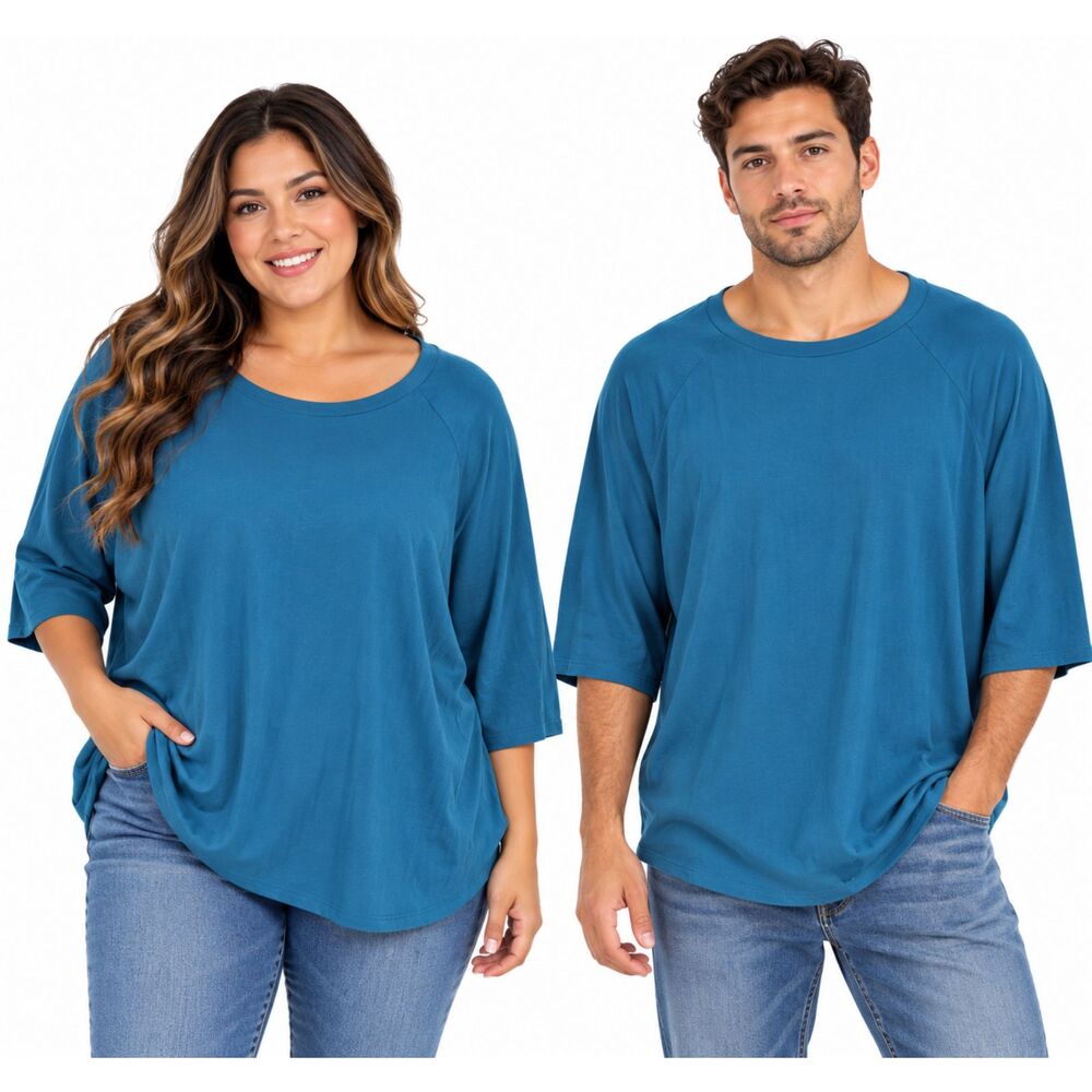 Women's Long Sleeve Relaxed Teal Top